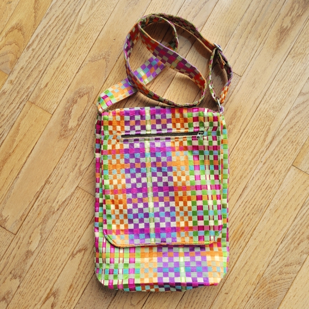 Bag Messenger Hobo Crossbody Bag Festival Artisinal Handmade Woven Fabric